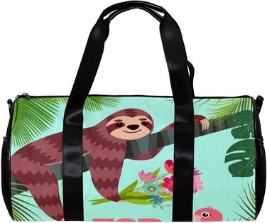 Спортивна сумка, маленька дорожня сумка, сумка для йоги, кумедне зображення лінивця та фламінго, сумка для фітнесу на відкритому повітрі, ручна поклажа