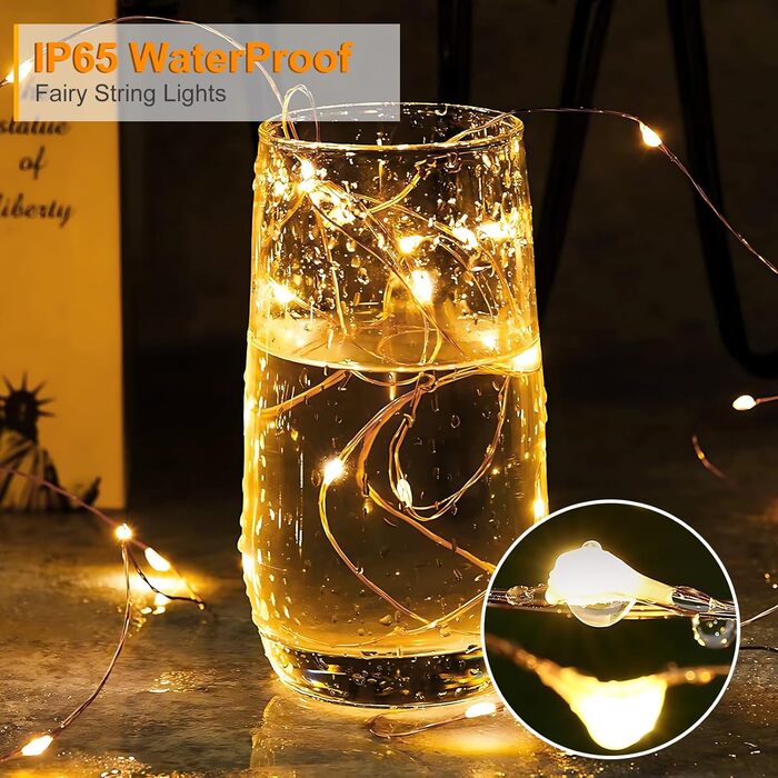 Світлодіодні гірлянди прикраса батареї на Різдво, вечірка, міні світлодіодні гірлянди з батареєю CR2032, 2M теплий білий мідний др