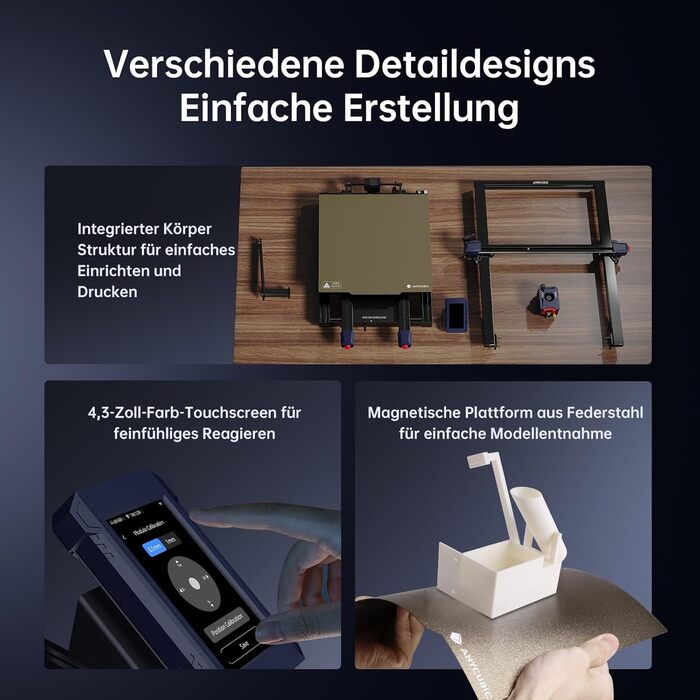 Принтер Anycubic Kobra 2 Max, високошвидкісний друк 500 мм/с, величезний розмір друку 420x420x500 мм, 3D-принтер із автоматичним в