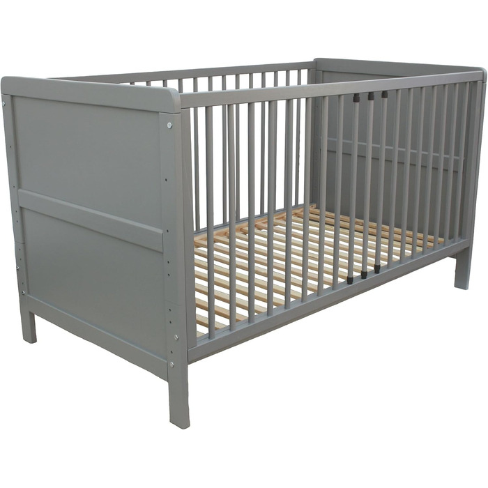 Дитяче ліжко, юніорське ліжко, приліжкове ліжко 140x70 см 3в1 з матрацом, сіре