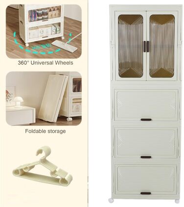 Дитяча шафа, складна, портативна, шафа для зберігання дитячого одягу, багатофункціональний органайзер для дитячих костюмів для спальні, дитячої кімнати, міцний матеріал PP.