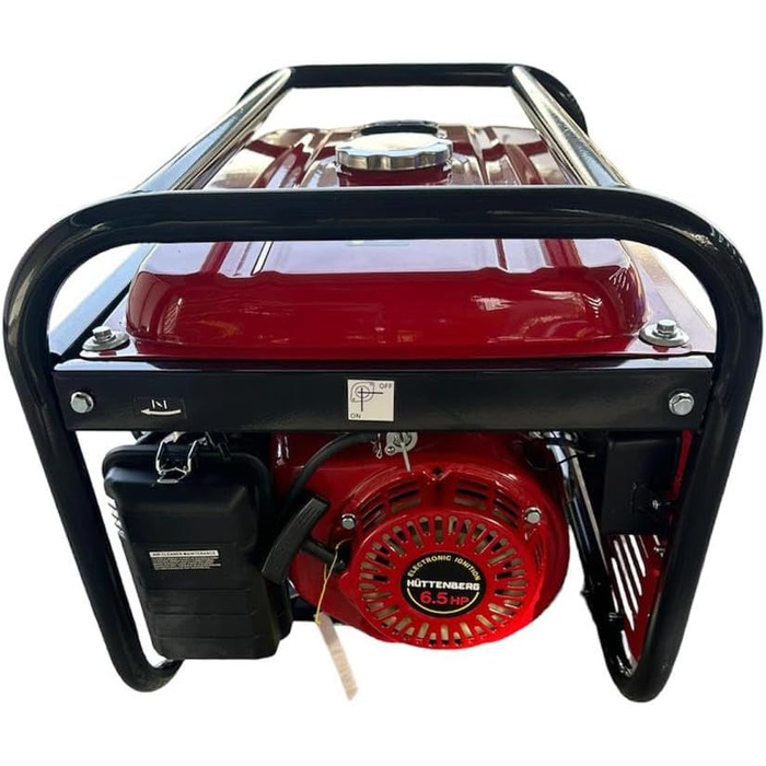 Професійний генератор H8500W, бензиновий двигун 6,5 к.с., генератор 220 В з вольтметром та автоматичним вимикачем, аварійний генератор, червоний