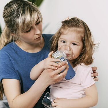 Інгалятор дитячий, інгалятор для дорослих дитячий, інгалятор небулайзер, інгалятор дитячий немовля, з маскою та насадкою від респіраторних захворювань Ефективний, підходить для сімейних подорожей (синій)