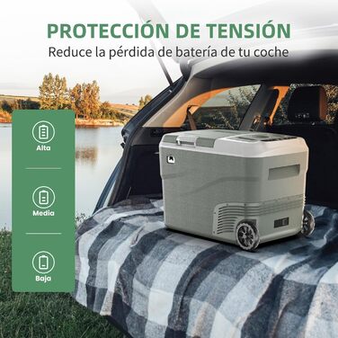 Портативний електричний холодильник, 38 л, подвійна зона охолодження, портативний, для автомобіля, 12 В / 24 В постійного струму 1