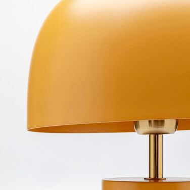 Настільна лампа Kare Design Loungy Curry, жовта, сталевий каркас, металевий плафон, цоколь E14 (без лампочки), сучасний дизайнерський світильник-гриб