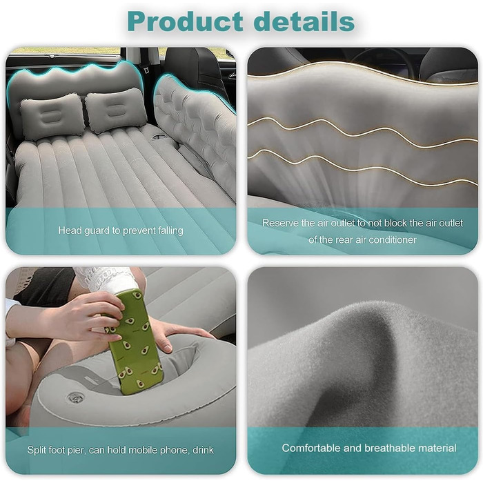 Автомобільний матрац для Leapmotor C10 2024 2025, надувний матрац для автомобіля, матрац для автомобіля, надувне ліжко для багажника, матрац для багажника автомобіля, ліжко універсала, чорний, стандартний чорний