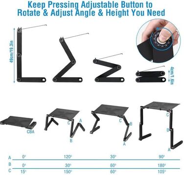 Ергономічна підставка для ноутбука FlexStand - Crystalli (Чорний), 360