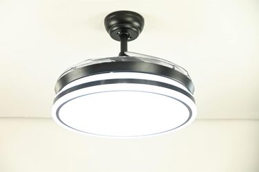 Зі світлодіодним освітленням, включаючи дистанційне керування, має інноваційний механізм складання та розкладання крил 60 Вт, чорний