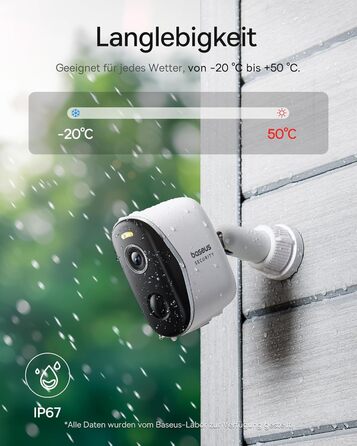 Камера спостереження Baseus Security Surveillance Camera Outdoor Battery 210 Days, 2K HD, 145 Degrees, IP67 Weatherproof, Night Vision, Camera Surveillance Wireless WLAN with Local Storage, People and Motion Detector - N1 2-Cam Kit