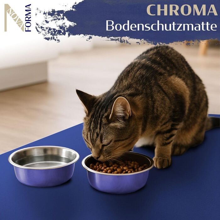 Захисний килимок для твердих підлог NOVA FORMA Chroma - кольоровий килимок для офісних крісел виготовлений з міцного, нековзного пластику PE без BPA - захищає від подряпин та зносу - 116x150 см, синій