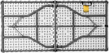 Складаний фуршетний стіл COSTWAY 153x74 см, розкладний стіл з ручкою для перенесення, стіл для вечірок, пластиковий кемпінговий стіл, садовий стіл для саду, тераси та балкону