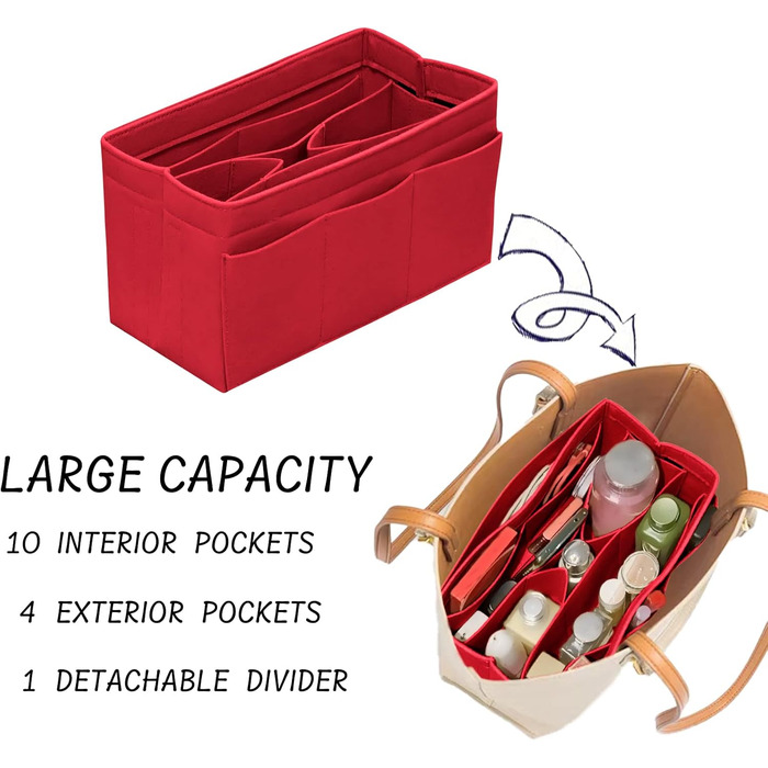 Гаманець-органайзер на застібці-блискавці фетровий сумка вставка сумка в кільце для ключів для сумки підходить LV Speedy Neverfull