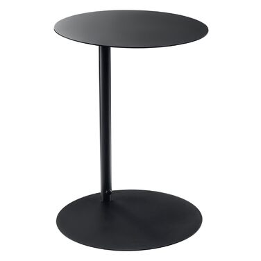 Круглий журнальний столик Журнальний столик для вітальні та їдальні 40 см Метал з порошковим покриттям Дизайн поза часом (чорний)