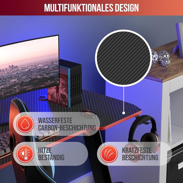 Ігровий стіл Avalo - 100x60x75 см - Ігровий стіл - Стіл - Чорний