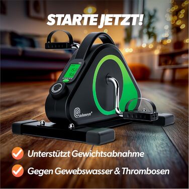 Педальний тренажер STEHMEYER для людей похилого віку, міні-велотренажер Надзвичайно тихий та безпечний для суглобів тренажер для рук і ніг з ремінцем для кріплення Настільний велотренажер з РК-дисплеєм для дому, офісу та реабілітації