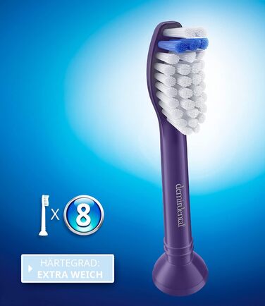 Насадки demirdental Extra Soft підходять для змінних щіток Philips Sonicare, надзвичайно м'які щетинки для дуже чутливих зубів, фіолетові, HX6058ep, 8 шт.