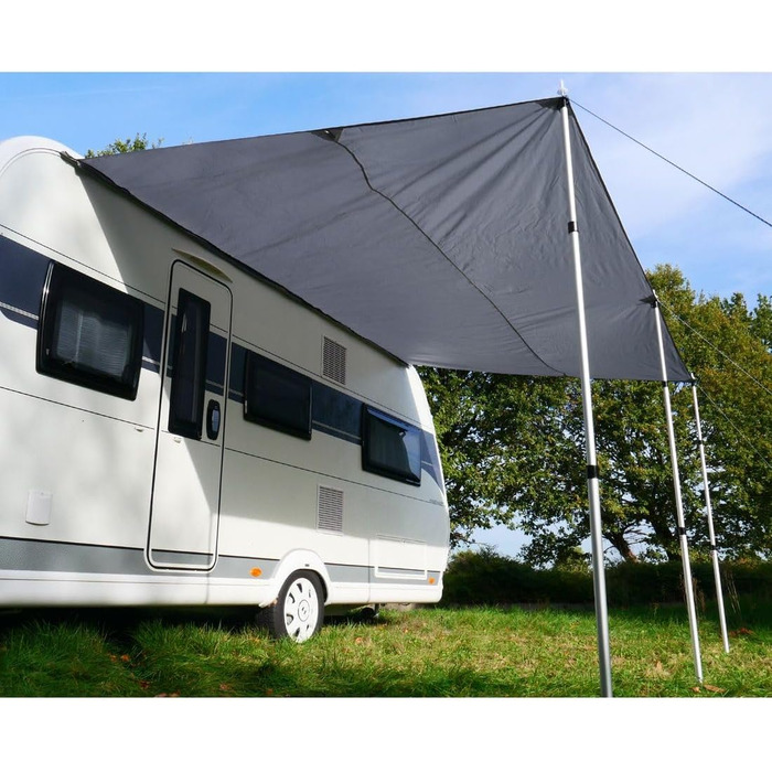 Ваш брезент для каравану GEAR Caravan Sun Sail 3 x 2,4 м Сонцезахисний навіс з палицями УФ 50 захист водонепроникний 5000 мм