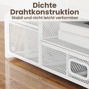 Рівневий сітчастий органайзер для столу з шухлядою, лотками для файлів та тримачами для ручок - рішення для зберігання офісного та художнього приладдя для паперу для малювання, сортувальника олівців, тримача для журналів (білий), 5-