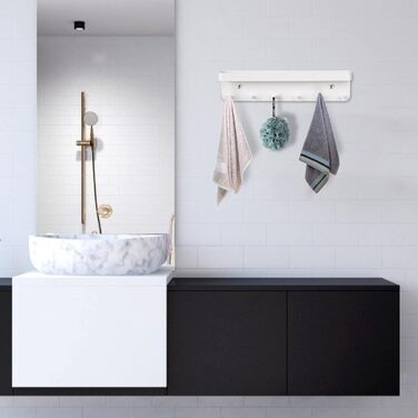 Скромна ключниця з полицею, 6 гачків, самоклеюча настінна ключниця, маленький гачок для ключів для передпокою, вхідної зони, кухні