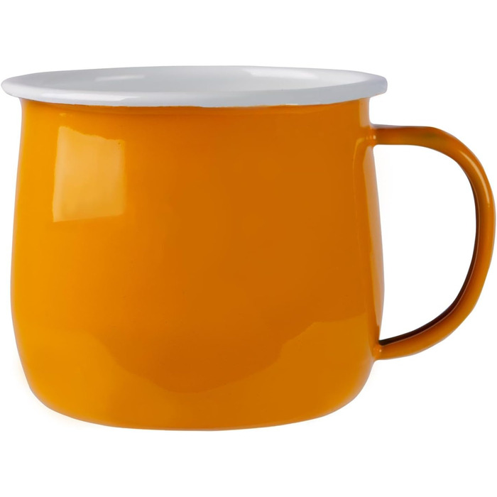 Кольорові емальовані кухлі Argon Tableware - 375 мл - Упаковка з 6 шт. - Жовто-помаранчеві 11,5 x 9 x 8 см (6 шт. )