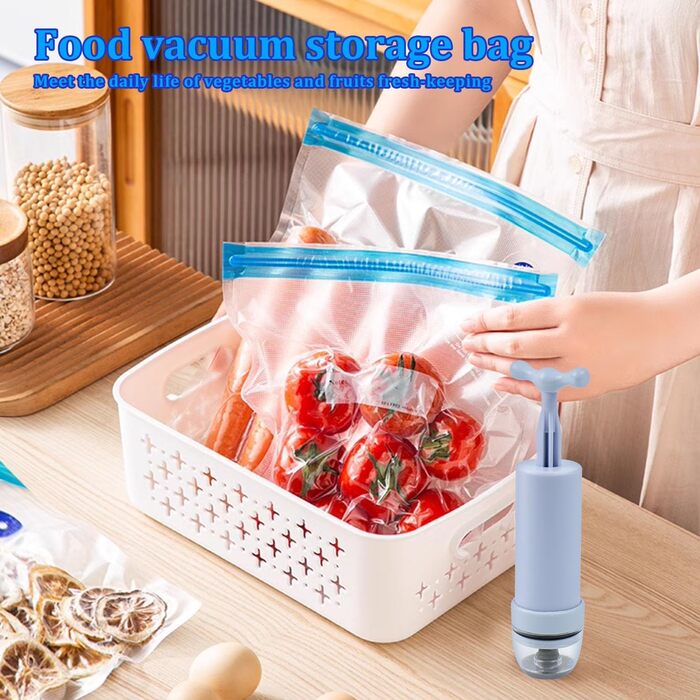 Вакуумні пакети, Вакуумні пакети для зберігання Пакети, Герметичні пакети, 10 шт. 22x28 см Sous Vide Пакети з насосом Морозильні пакети Багаторазові вакуумні вакуумні пакети для приготування їжі Zipper