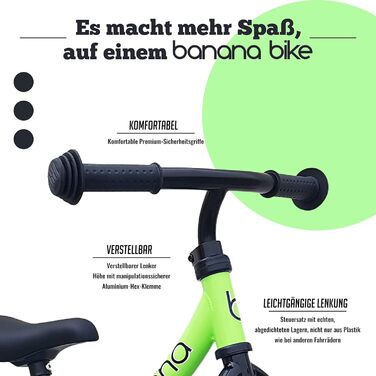 Балансирний велосипед Banana Bike LT 12 дюймів - Легкий велосипед без педалей для дітей - Регульоване сідло, кермо - Шини з захист