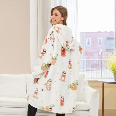 Толстовка з капюшоном THREE POODLE, светр з капюшоном великого розміру, затишний светр для жінок, чоловіків та дітей, тепла та м&39яка підкладка, толстовка з капюшоном великого розміру з шерпи, різні візерунки, для дорослих лінивців