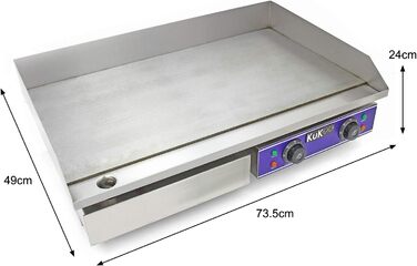 Електричний кейтеринг Гриль Тарілка Гастрономічна сковорода Електричний гриль з нержавіючої сталі Плита гастрогриль Чавун Планча Електричний гриль Стіл Стіл Гриль Гладка пластина гриля Контроль температури Ємність для крапель