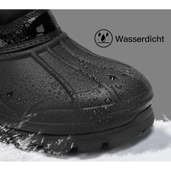 Водонепроникні зимові чоботи Kricely для чоловіків та жінок, снігові чоботи з теплою підкладкою, нековзне зимове взуття, повністю чорні, EU 45