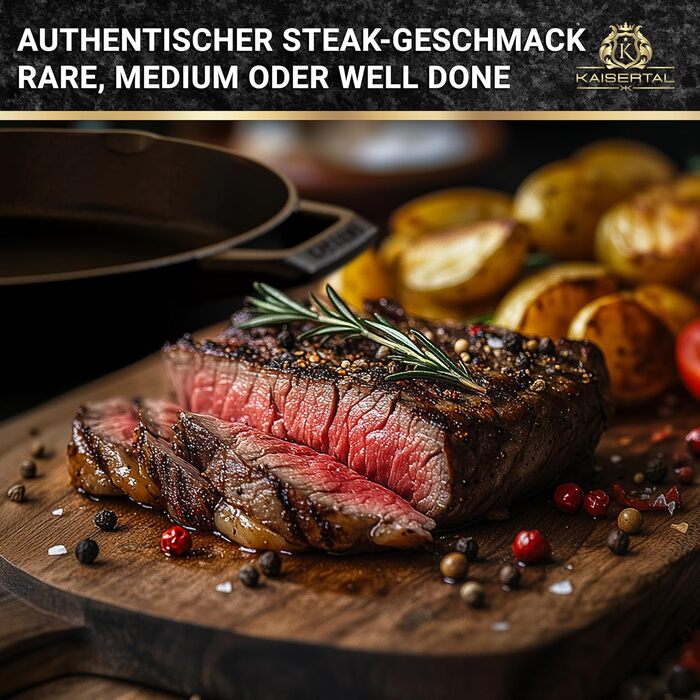 Емальована чавунна сковорода - Антипригарний ефект - 2,7 л, чорна - Ідеально підходить для всіх типів плит - Сковорода-гриль Індук