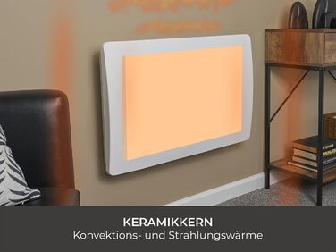 Електричний радіатор Adam Solis з керамічним сердечником потужністю 2000 Вт білого кольору