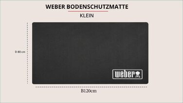 Захисний килимок для гриля Weber - Малий (120 x 80 см), захист тераси та балкона від бризок жиру та рідин, термостійкий та стійкий до погодних умов антибактеріальний матеріал, підходить для всіх типів грилів (17897)
