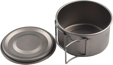 Титанова миска для кемпінгу зі складною ручкою, 450 мл або 600 мл, надлегка, стійка до іржі, посуд для приготування їжі, походів, бекпекінгу, пригод на природі