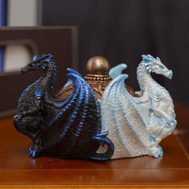 Тихоокеанські подарунки, фентезі, кельтське вузлування, подвійні дракони Інь-Янь, декоративна дрібничка, скринька для ювелірних виробів, фігурка, 5,75 дюйма завдовжки