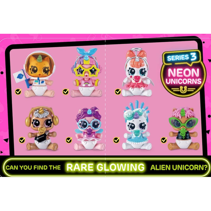 Несподіваний загін єдинорогів Серія 6 Новонароджений єдиноріг Загадковий загін Сяйва Колекційна капсула (5 шт.) Скіни X-shot, 5