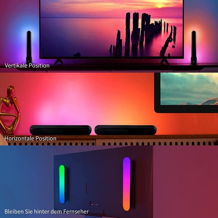 Розумна світлова панель Speclux, Bluetooth Lightbar RGB Ambient Lamp Lamp Лампа LED телевізора з режимами сцен і музики, світлодіодне світло для відтворення телевізора, ПК, телевізора, ігор, вечірки, 2 шт.