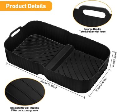 Аксесуари для фритюрниці для Ninja Foodi Flexdrawer 10.4L AF500EU AF500EUCP, Cecotec 9000, 110.4L25.2L Аксесуари для силіконової форми, Силіконові аксесуари для фритюрниці, 3