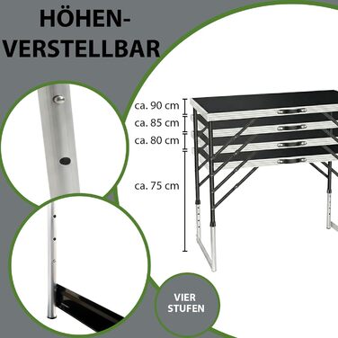 ТРУЦГОЛЬМ Комплект із 3 багатофункціональних розсувних столів, 100x60 см, загальна вантажопідйомність 90 кг, підходить для обклеювання шпалерами, блошиних ринків, кемпінгу, складний, журнальний столик та гриль регульована висота, включаючи з&39єднувачі