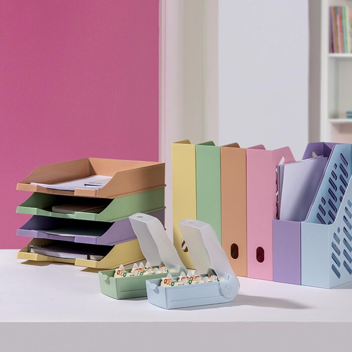 Класичний лоток для листів HAN, 10 предметів, настільний органайзер, канцелярське приладдя, лотки для документів, офісні матеріали, лоток для листів, лоток для документів, формат до A4/C4, 1027-X-887, пастельно-фіолетовий