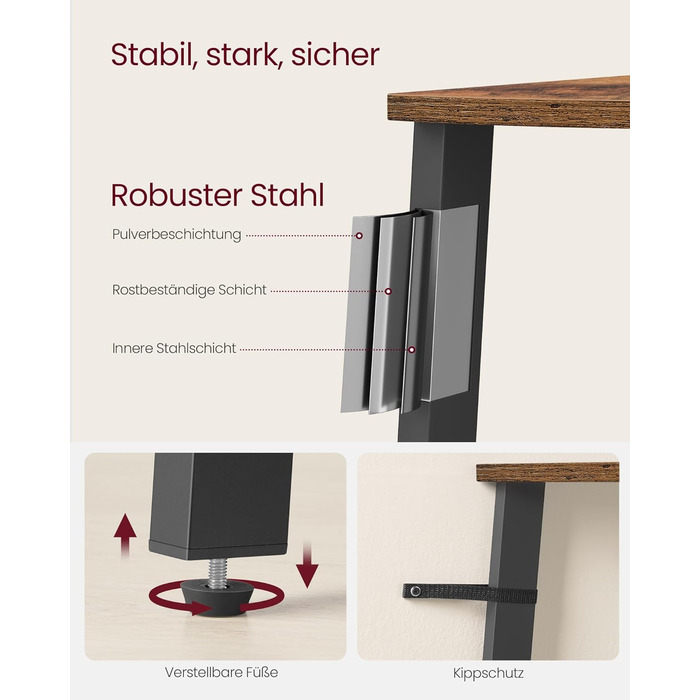 Кутова полиця VASAGLE, 4-рівнева книжкова шафа, полиця-драбина, полиця для зберігання, підставка для рослин для вітальні, промисловий дизайн, зі сталевим каркасом, вінтажний коричнево-чорний LLS34 шт. 4-рівнева (33,4Ш см) вінтажний коричневий чорний