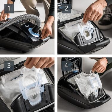 Пилосос із мішком Siemens Q5.0 extreme silencePower VSQ5X1230, для алергіків, гігієнічний фільтр, висока потужність всмоктування, насадка для паркету, килимів та плитки, довгий кабель, 850 Вт, чорний (Basic Schwarz)