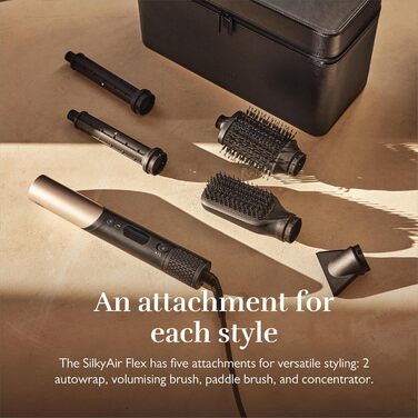 Стайлер і фен Silk'n Air I SilkyAir Flex I 5-в-1 насадка для автоматичного накручування локонів, лопатева щітка, овальна щітка, ко