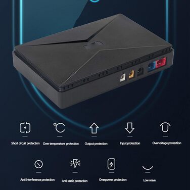Міні UPS FTVOGUE, резервне живлення 8800mAh з вихідною потужністю 18W для роутера, модему, камери спостереження. Захист від короткого замикання та перезарядки, DC 5.5x2.1мм, USB Type-C, європейська вилка.