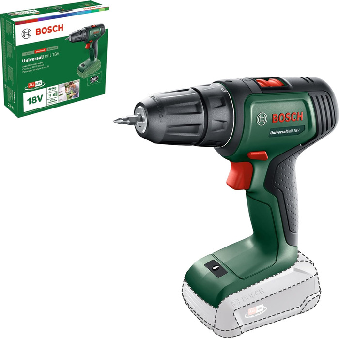 Акумуляторний дриль-шуруповерт Bosch UniversalDrill 18 В (без акумулятора, 18 В, у коробці)
