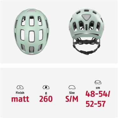 Велосипедний шолом ABUS Youn-I 2.0 - з підсвічуванням для дітей, підлітків та молоді - для дівчаток та хлопчиків S (48-54 см) Mint