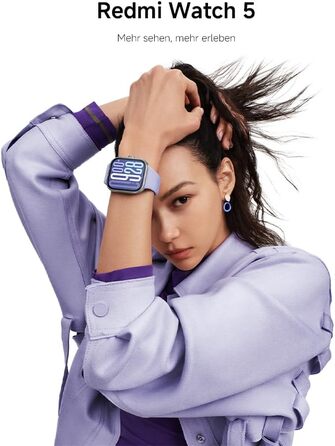 Розумний годинник XIAOMI Redmi Watch 5, відстеження спорту та фітнесу, 2.07-дюймовий AMOLED-дисплей, 24 дні роботи від батареї, понад 150 спортивних режимів, моніторинг серцевого ритму, відстеження сну, водонепроникність 5 атм, GPS, Android та iOS, срібля