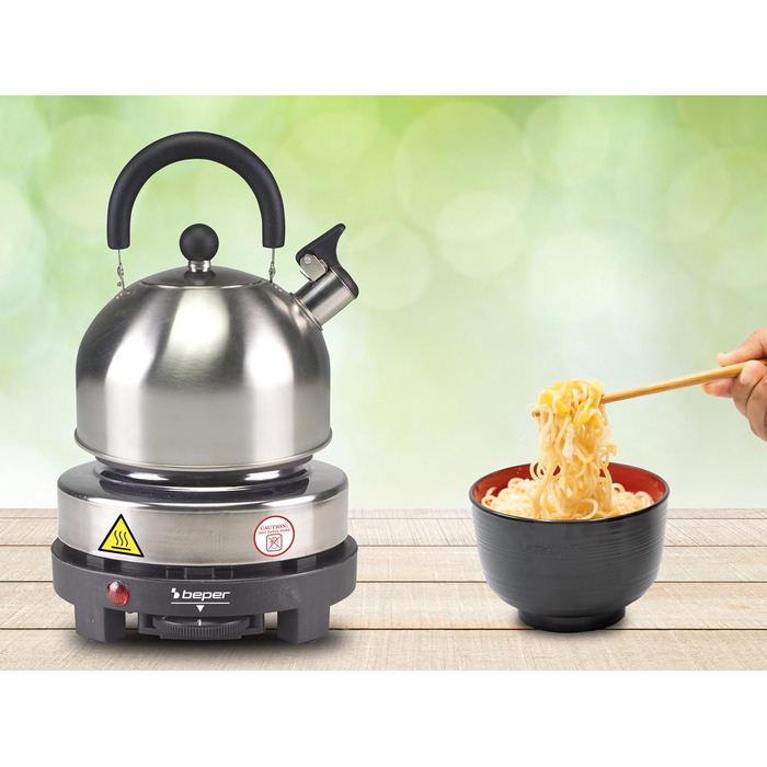 Електрична варильна плита з чавуну/нержавіючої сталі, 5 рівнів горіння, одинарна плита, кемпінгова плита з пластиною 10 см, 500 Вт, 101PIA003 -