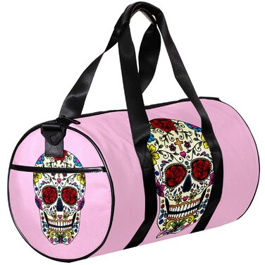 Спортивна сумка, маленька дорожня сумка, сумка для шопінгу та йоги з квітковим та череповим принтом, сумка для фітнесу на відкритому повітрі, ручна поклажа