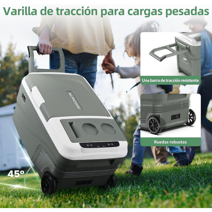 Портативний електричний холодильник, 38 л, подвійна зона охолодження, портативний, для автомобіля, 12 В / 24 В постійного струму 1