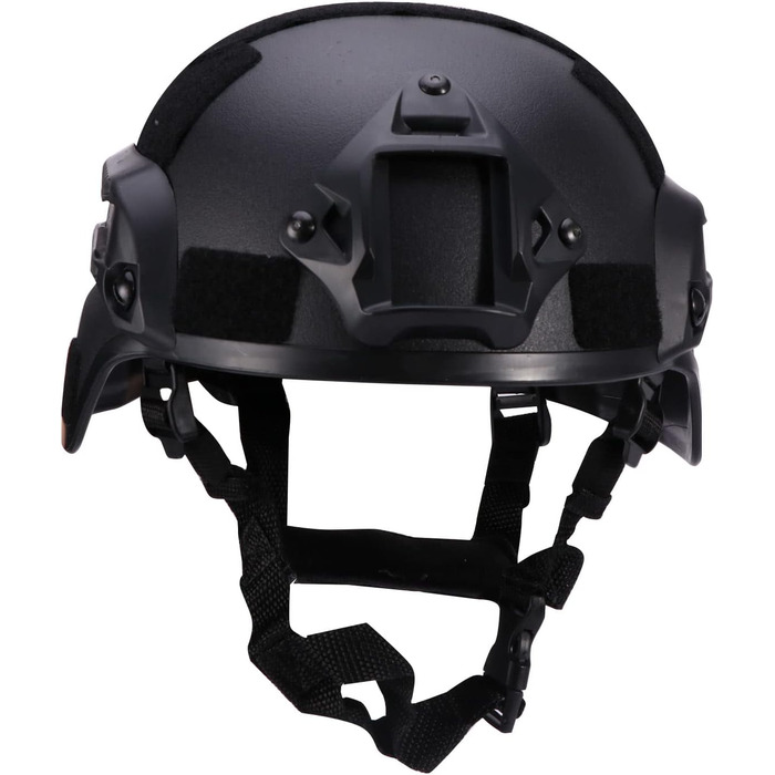 Тактичний шолом у стилі MICH2000, легкий тактичний шолом, захисна тактична версія шолома з кріпленням LVN та боковими рейками, захисний шолом у військовому стилі для страйкболу, пейнтболу, тактичного військового стилю (чорний)